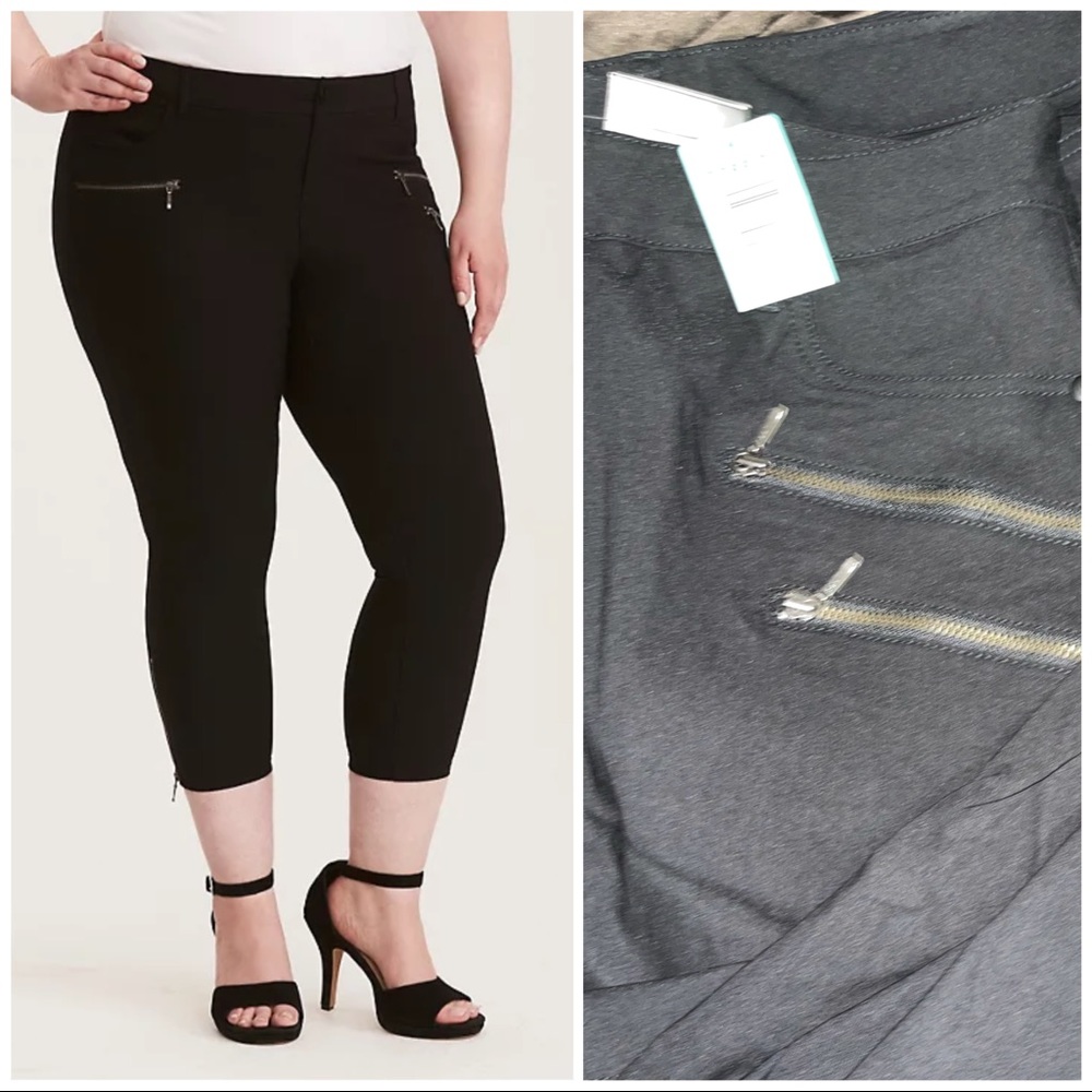 Torrid Retro Stretch Crop Pants w/ Zippers